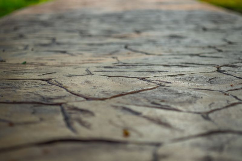 Stamped concrete walkway